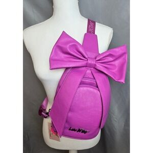 Betsey Johnson Luv Betsey Pink Bow Sling Bag Backpack Purse